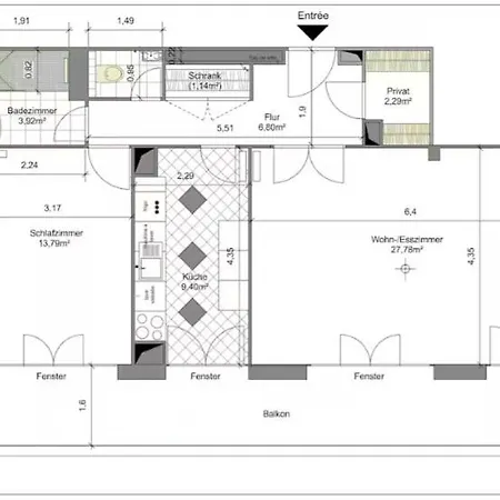 Appartement Hochwertiges Meerblick - Balkon